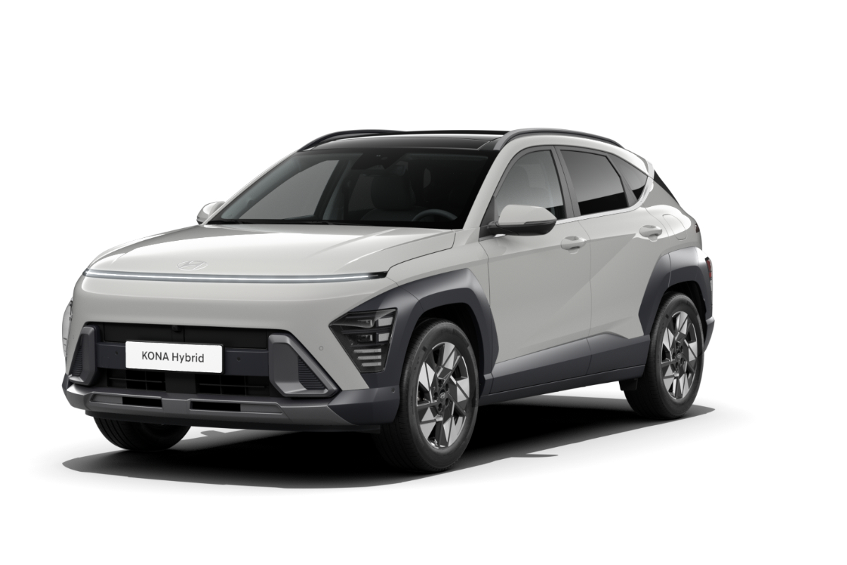 hellgrauer Kona Elektro auf weißem Hintergrund