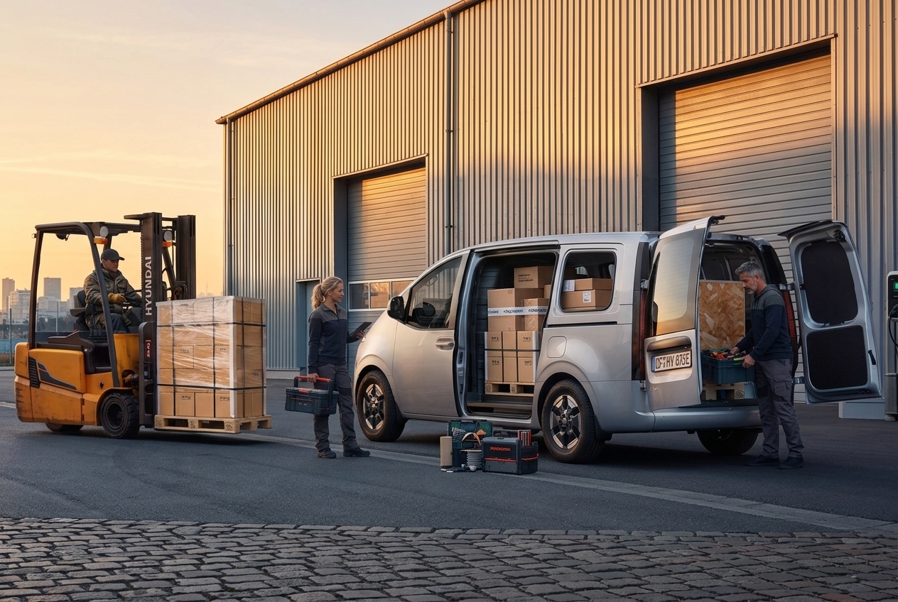 Hyundai STARIA Cargo Elektro in der Seitenansicht