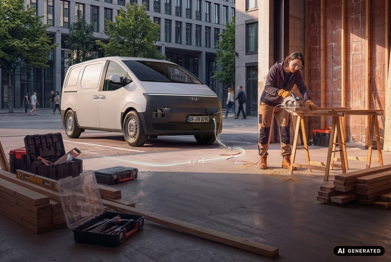 Steckdose im Laderaum des Hyundai STARIA Cargo Elektro