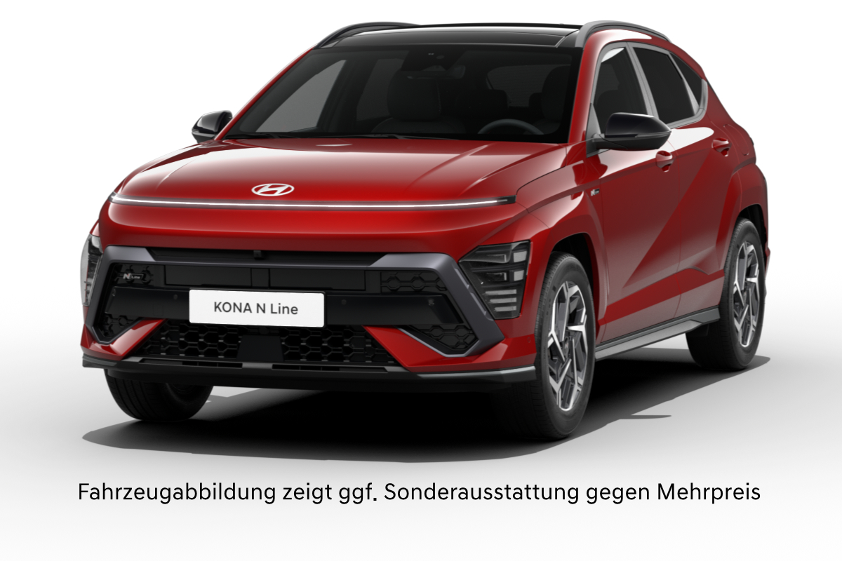rote KONA Elektro auf weßem Hintergrund